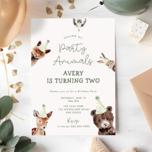 Invitation Animaux de la fête des bois