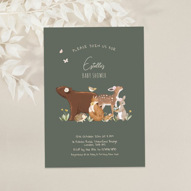 Invitation Animaux de la forêt Amis de la forêt Baby Shower (Créateur téléchargé)