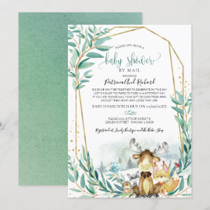 Invitation Animaux de la Forêt Baby Shower par courrier