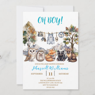 Invitation Animaux de la forêt de boisland bébé shower