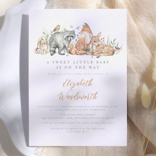 Invitation Animaux de la forêt de Woodland Baby Shower Vintag