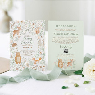 Invitation Animaux de la forêt et des bois Baby Shower Tout e