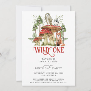 Invitation Animaux de la forêt sauvage d'un 1er anniversaire
