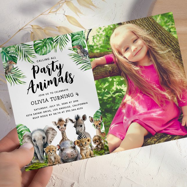 Invitation Animaux de la Jungle en Fête (Créateur téléchargé)