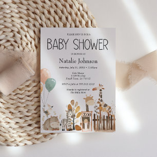Invitation Animaux de la nurserie du zoo Baby Shower