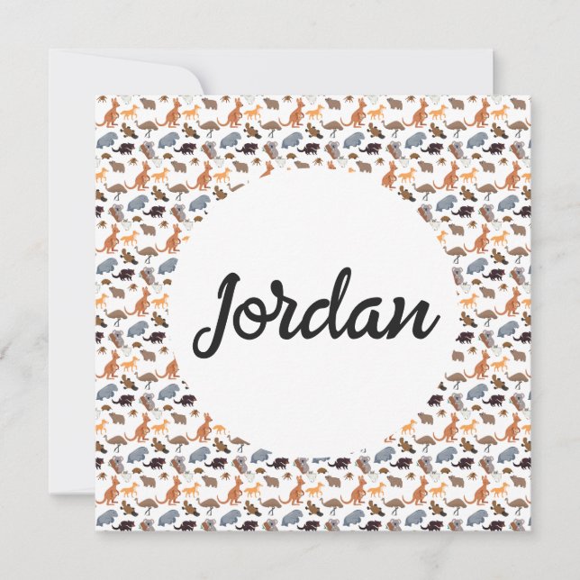 Invitation Animaux de l'Australie faune australienne (Devant)