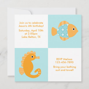 Invitation Animaux de mer Anniversaire