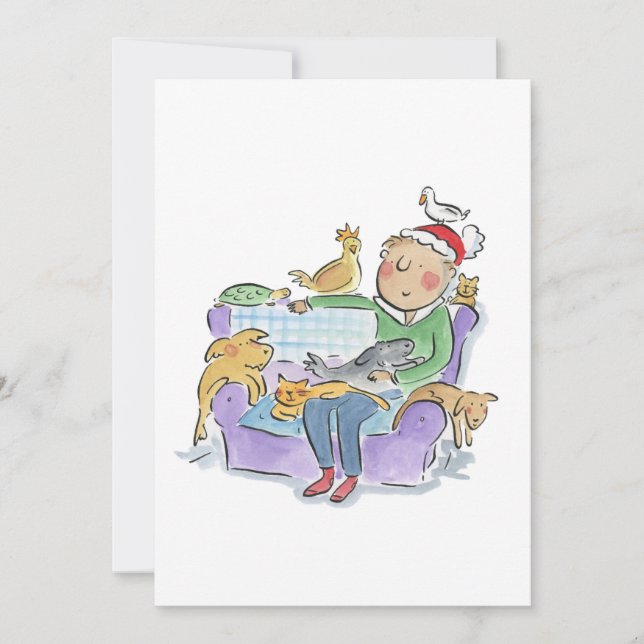 Invitation Animaux de Noël (Devant)