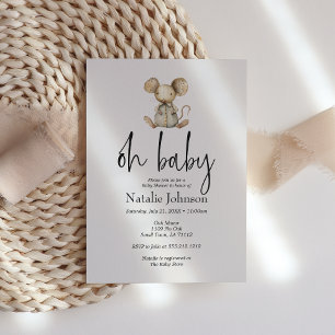 Invitation Animaux de Nurserie Pelucheux Vintage Oh Fête de B
