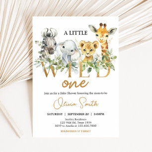 Invitation Animaux de Safari Baby Shower Sauvage