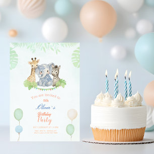 Invitation Animaux de Safari Jungle Anniversaire Enfants