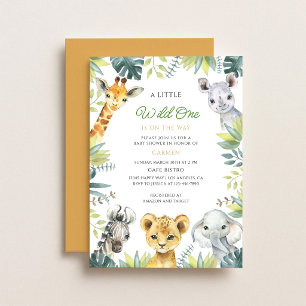 Invitation Animaux de Safari Jungle Fête de Bébé Sauvage