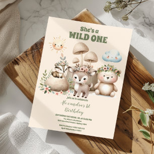 Invitation Animaux des bois Il est un sauvage 1er anniversair