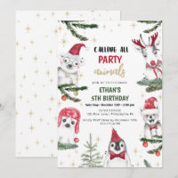 Animaux d'hiver Anniversaire Noël drôle