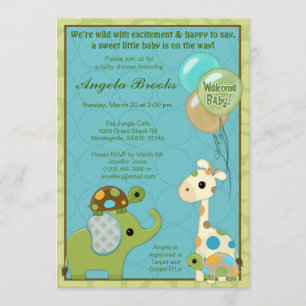 Invitation Animaux d'invitations de baby shower de bande de