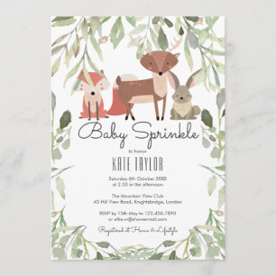 Invitation Animaux en bois mignons Bébé Sprinkle / Douche