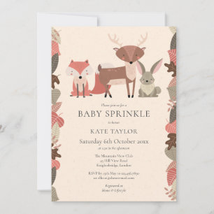 Invitation Animaux en bois mignons Bébé Sprinkle / Douche