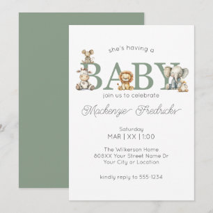 Invitation Animaux en peluche mignons Fête prénatale mixte