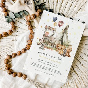 Invitation Animaux en peluche vintage   Soirée pyjama à la ma