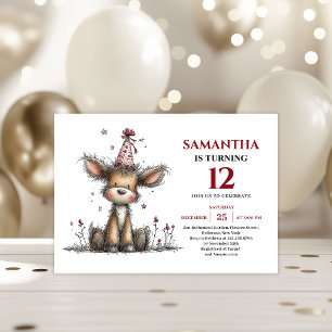Invitation Animaux fantaisistes créatifs cerfs anniversaire e
