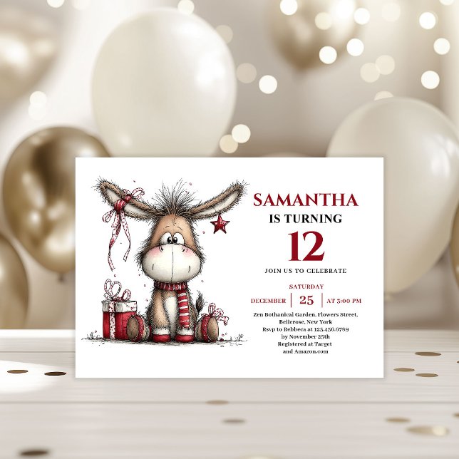 Invitation Animaux fantaisistes joyeux anniversaire numérique (Cheerful whimsical animals edit kids birthday invitation

)