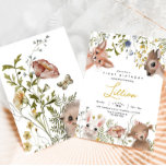 Invitation Animaux fleur sauvage et boisés Anniversaire<br><div class="desc">Superbes animaux boisés à thème invitation d'anniversaire avec des fleurs sauvages. Joli invitation avec cerf,  ours,  lapin,  renard et de belles fleurs.</div>
