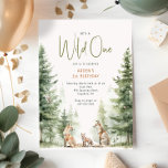 Invitation Animaux forestiers "Wild One" Anniversaire de enfa<br><div class="desc">Célébrez la journée spéciale de votre petit avec notre invitation à la fête anniversaire de enfant des animaux de la forêt "sauvage", parfait pour une occasion mignonne et fantaisiste! Doté d'un thème moderne de forêt aquarelle avec d'adorables créatures comme le renard, l'ours brun, le lapin et le cerf. Ce design...</div>