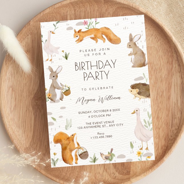 Invitation Animaux mignons anniversaire (Créateur téléchargé)