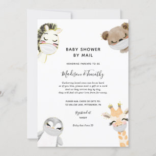 Invitation Animaux mignons dans les masques Baby shower par c