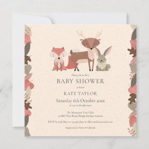 Invitation Animaux mignons de la forêt Baby Shower Sprinkle