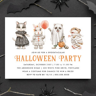 Invitation Animaux mignons Enfants Halloween Costume Party
