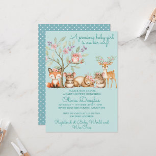 Invitation Animaux Précieux de la Forêt Baby Shower