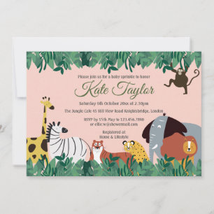 Invitation Animaux Sauvages de la Jungle Baby Sprinkle / Show
