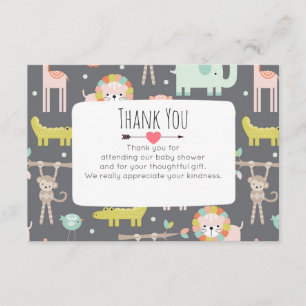 Invitation Animaux Sauvages Mignons En Merci De Baby shower P
