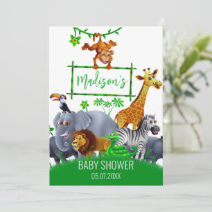 Invitation Animaux Wild One Jungle verdure safari hiver