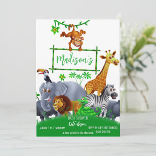 Invitation Animaux Wild One Jungle verdure safari hiver