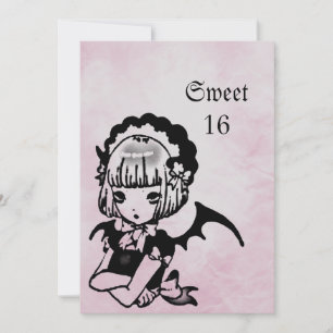 Invitation Anime Bat Girl Goth Imaginaire Sweet 16 Anniversai
