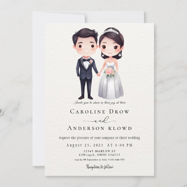 Invitation Anime Couple Wedding (Devant)