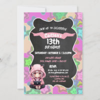 Anime Girl Anniversaire Kawai Stars Japonais Manga