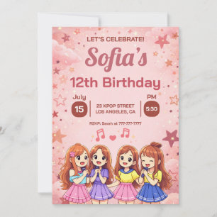 Invitation Anime Meilleurs Amis d'Anniversaire d'Équipe