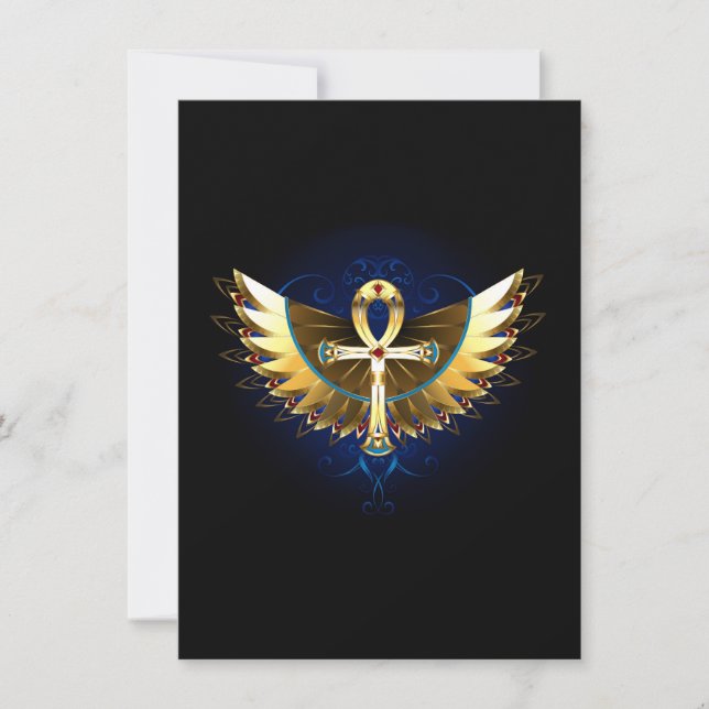 Invitation Ankh or avec ailes (Devant)