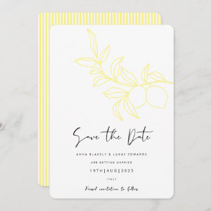 Invitation ANNA Moderne Italienne Grilles de citron Enregistr