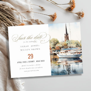 Invitation Annapolis Maryland MD Eau Aquarelle Enregistrer la