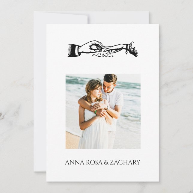 Invitation *~* ANNEAUX AR6 Victorienne QR PHOTO RSVP Mariage (Devant)