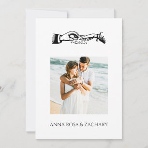 Invitation *~* ANNEAUX AR6 Victorienne QR PHOTO RSVP Mariage