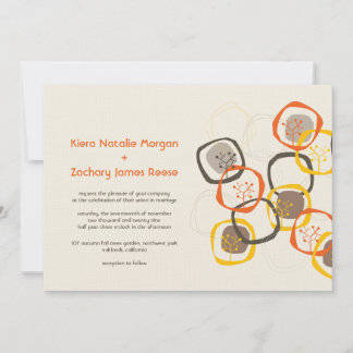 Invitation Anneaux d'arbre forestier Brown Mariage de automne