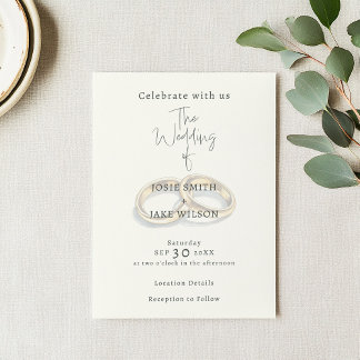 Invitation Anneaux de mariage assourdis mariage
