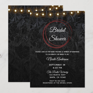 Invitation Anneaux de vin rouge noir chic moderne pour enterr