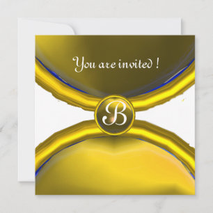 Invitation ANNEAUX MAGIQUES, Jaune monOGRAMME