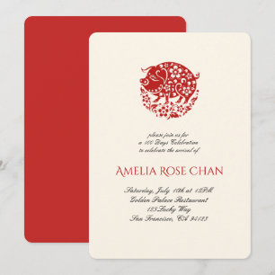 Invitation Année de l'oeuf rouge de porc et fête du gingembre